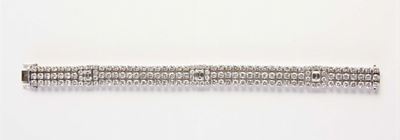 Bracciale di Diamanti Taglio Rotondo e Taglio Smeraldo