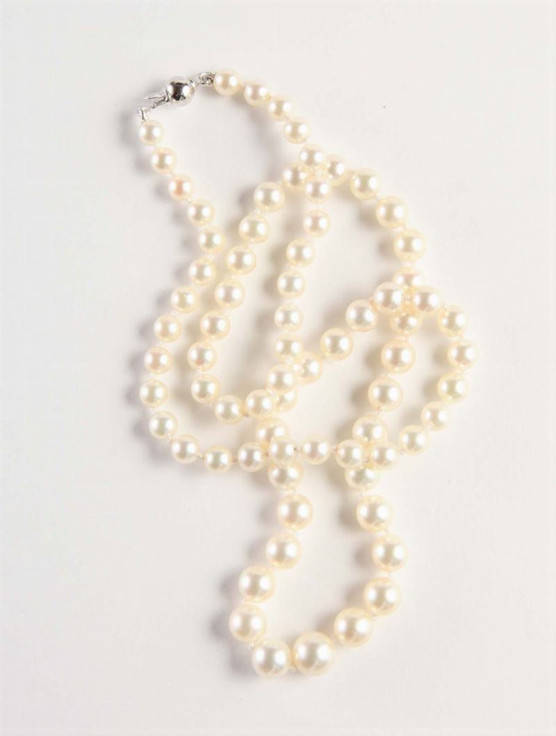 Collana di perle scalare  - Auction Silvers, Ancient and Comtemporary Jewels - Cambi Casa d'Aste