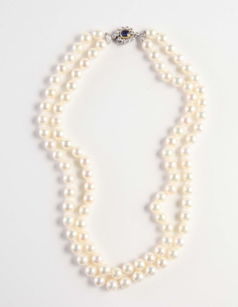 Collana due fili di perle  - Asta Argenti e Gioielli Antichi e Contemporanei - Cambi Casa d'Aste