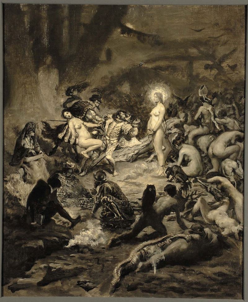 Gustave Dorè (1832-1983), attribuito a Scena del Faust  - Auction 19th and 20th Century Paintings - Cambi Casa d'Aste