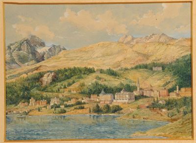 Hans Beat Wieland (1867-1945)veduta di Saint Moritz