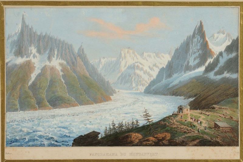 Anonimo del XIX secolo Chamonix  - Asta Antiquariato e Dipinti Antichi - Cambi Casa d'Aste