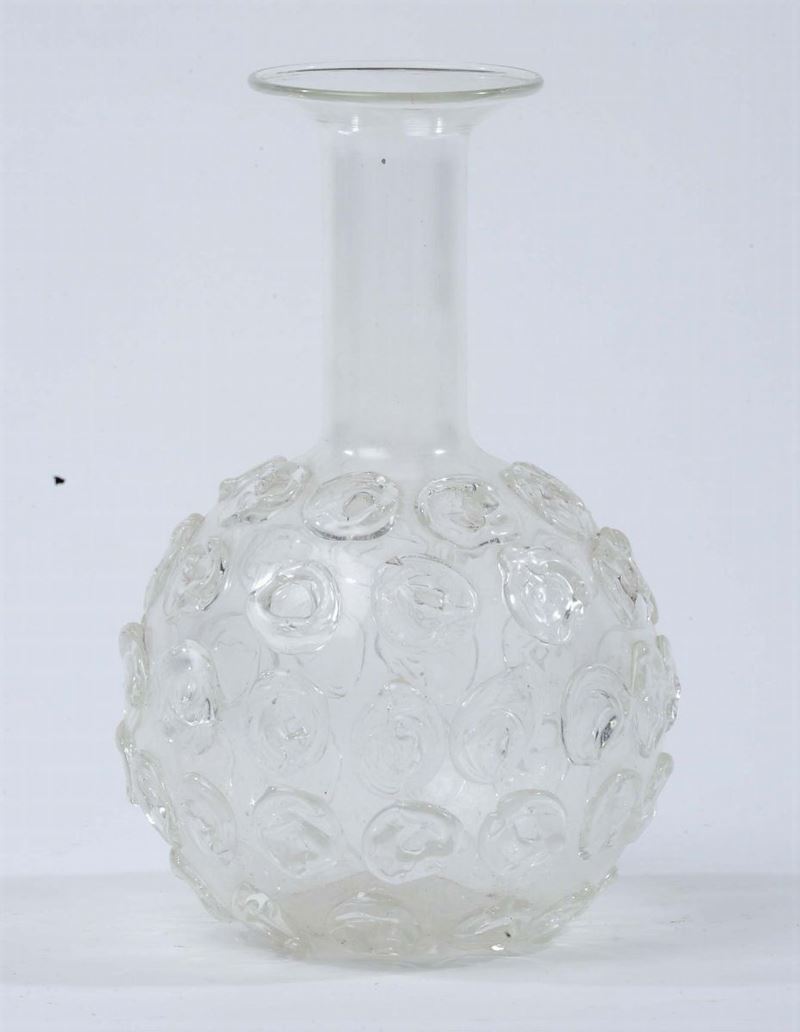 Bottiglia in vetro a bolle scoppiate, firmata Venini  - Auction Antique and Old Masters - Cambi Casa d'Aste