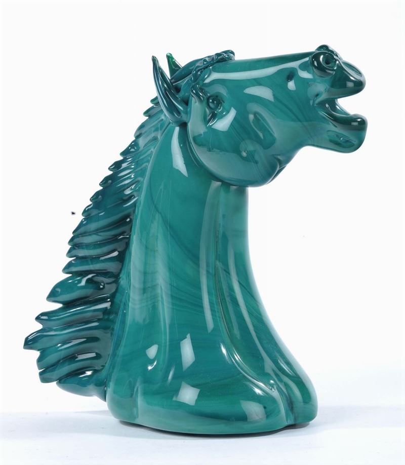 Testa di cavallo firmato Toso in pasta di vetro Murano  - Auction Antique and Old Masters - Cambi Casa d'Aste
