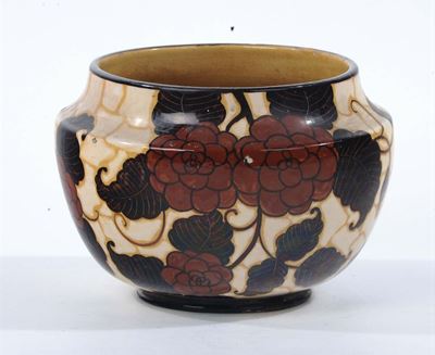 Vaso in Ceramica Decorata a Fiori, “la Fenice” Albissola