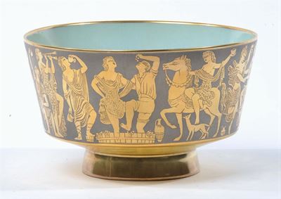 Coppa in Ceramica e Oro Zecchino, Finzi Bologna