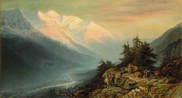 Anonimo della fine del XIX secolo Scalatori al Monte Bianco, 1888