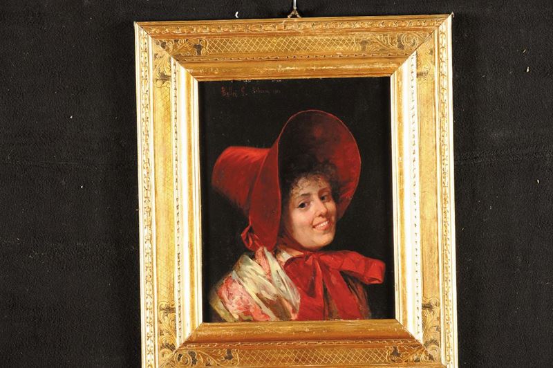 Virgilio Ripari (1843/46-1902) Figura femminile  - Asta Dipinti del XIX e XX secolo - Cambi Casa d'Aste