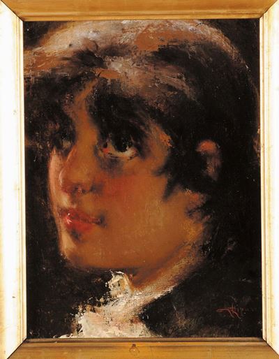 Gaitano Bellei (1857-1922)ragazza con Cappellino