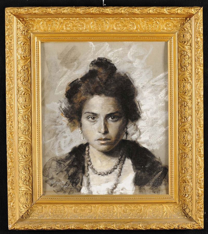 Gaetano Esposito (1858-1911) Figura di popolana  - Auction 19th and 20th Century Paintings - Cambi Casa d'Aste