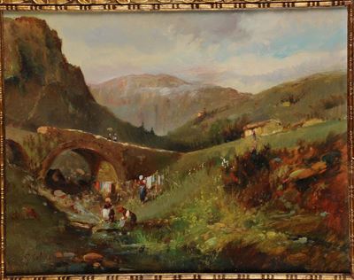 Giovanni Colmo (1867-1947)lavandaie al Ruscello