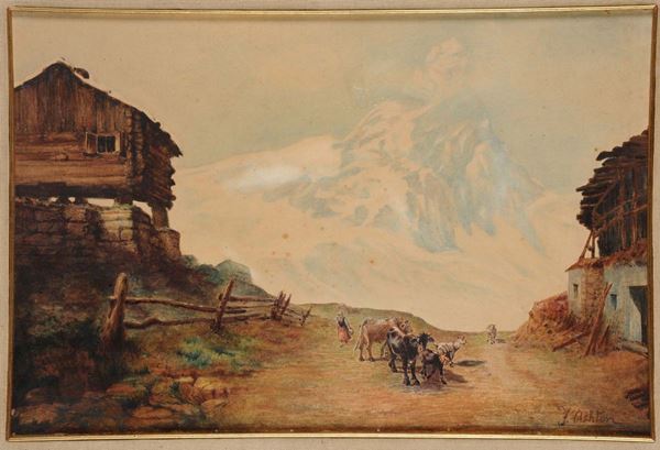 Federico Ashton (1836/40-1904) Ai piedi del Cervino