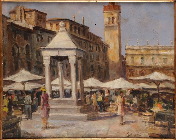 Domenico Galimberti Piazza delle erbe a Verona