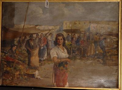 Gustavo Pisani (1877-?)mercato a Napoli