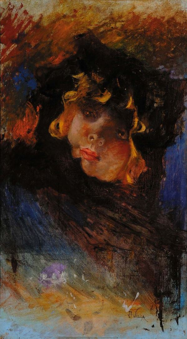 Aleardo Villa (1865-1906) Ritratto femminile