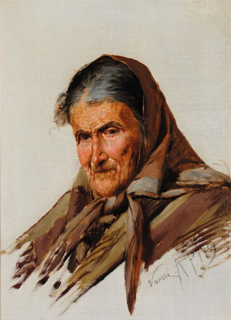 Antonio Varni (1841-1908) La moglie del pescatore  - Auction 19th and 20th Century Paintings - Cambi Casa d'Aste
