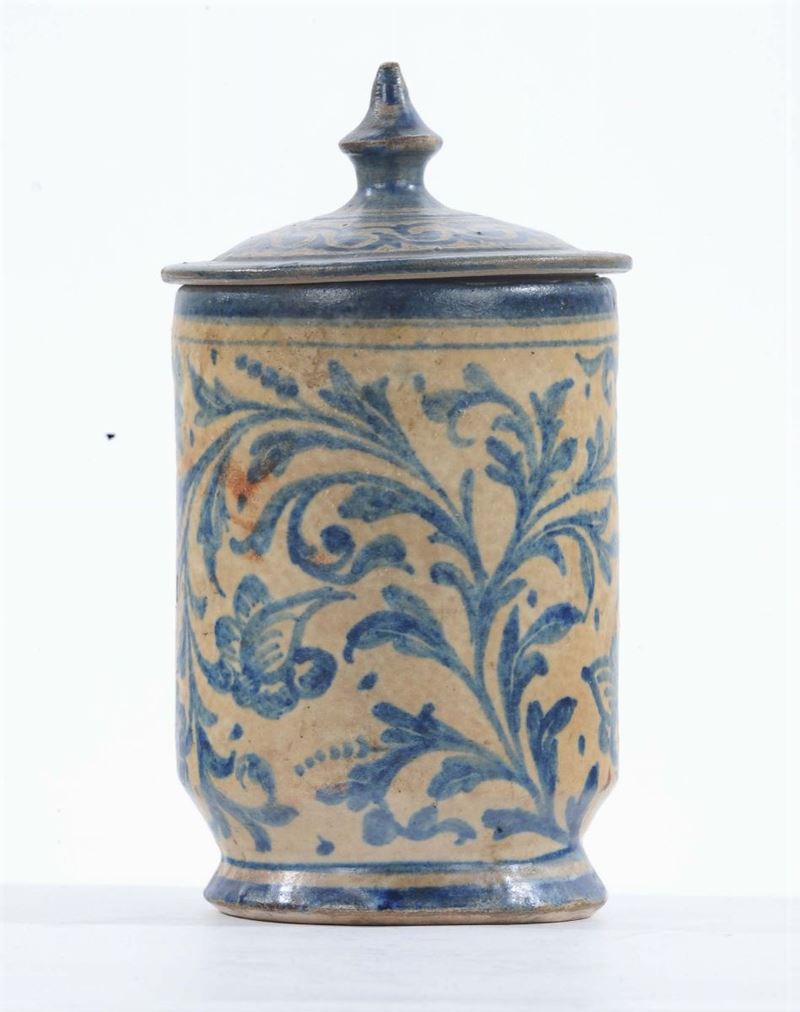 Vasetto in maiolica con coperchio  - Asta Antiquariato e Dipinti Antichi - Cambi Casa d'Aste