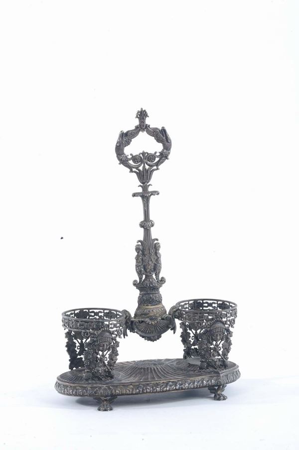 Oliera in argento in stile tardo Impero