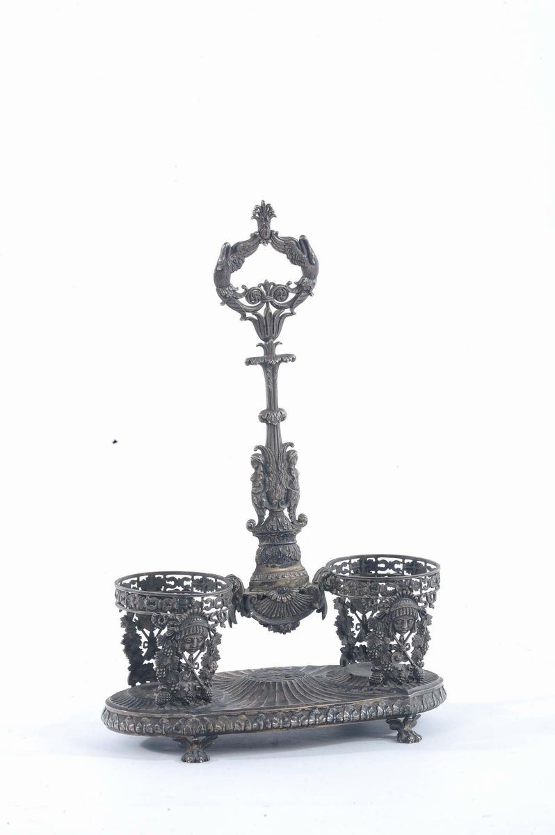 Oliera in argento in stile tardo Impero  - Asta Argenti e Gioielli Antichi e Contemporanei - Cambi Casa d'Aste