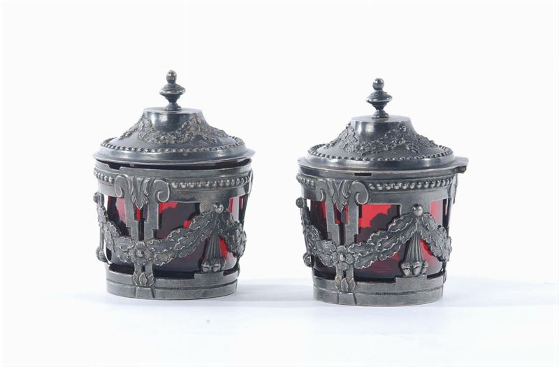 Coppia di mostardiere in argento  - Auction Silvers, Ancient and Comtemporary Jewels - Cambi Casa d'Aste