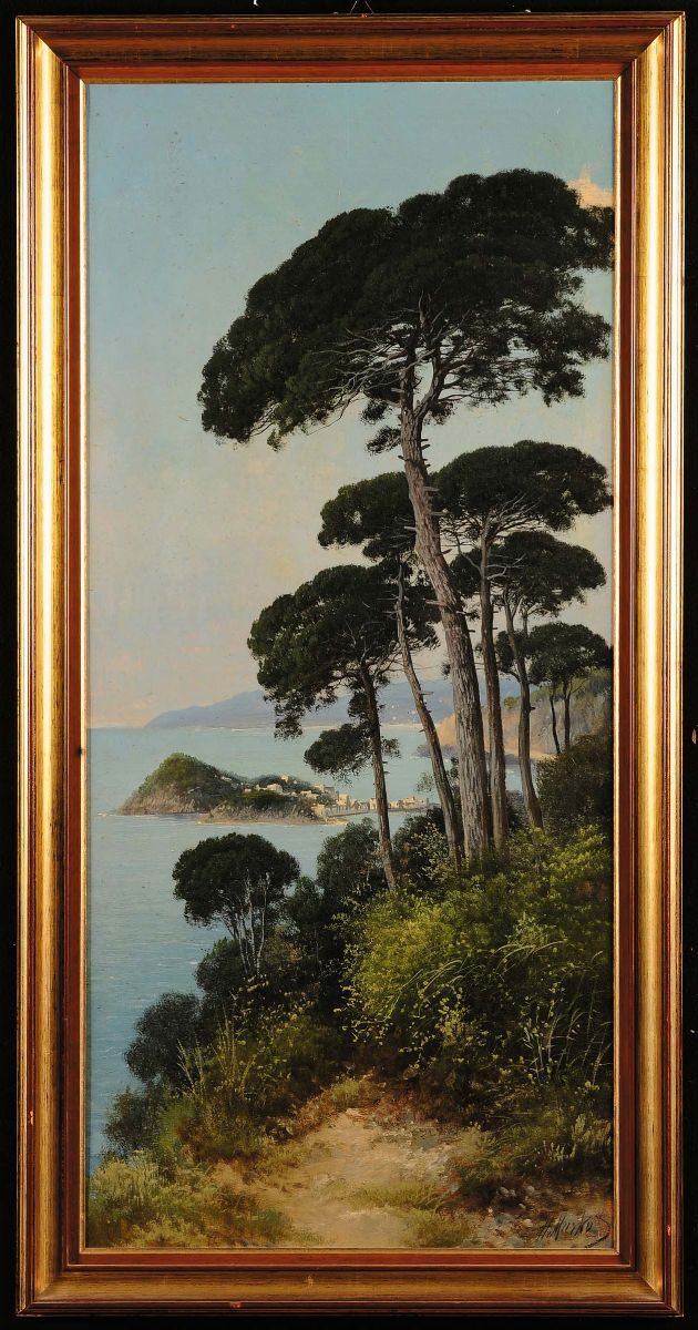 Henry Markò (1855-1921) Sestri Levante vista da Punta Manara  - Auction 19th and 20th Century Paintings - Cambi Casa d'Aste