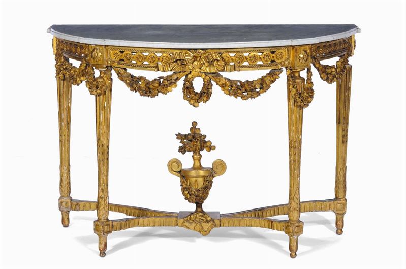 Console in legno intagliato e dorato, Francia fine XVIII secolo  - Auction Antique and Old Masters - Cambi Casa d'Aste