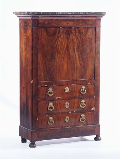 Secretaire Lastronato in Mogano, XIX Secolo