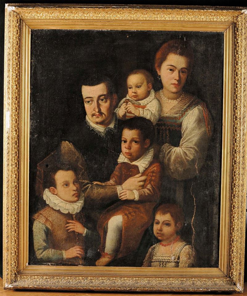 Scuola del XVIII secolo Ritratto di famiglia  - Auction Antique and Old Masters - Cambi Casa d'Aste