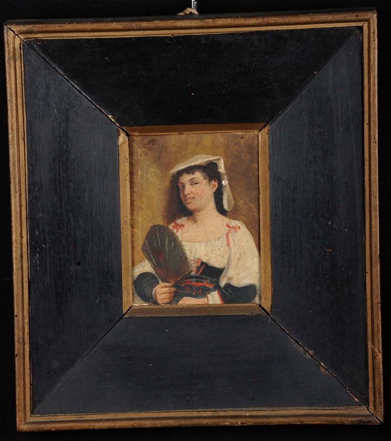 Anonimo del  secolo Ritratto di Ciociara  - Asta Antiquariato e Dipinti Antichi - Cambi Casa d'Aste