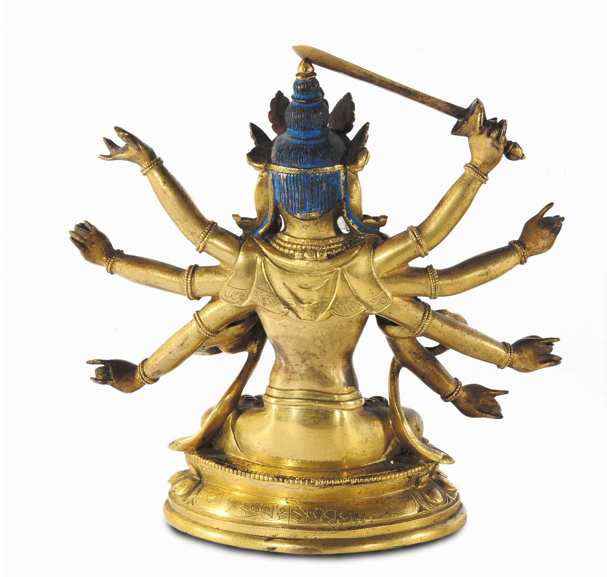 Manjushri in Bronzo Dorato, Tibet XVII Secolo