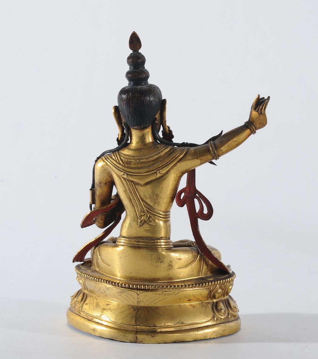 Manjushri in Bronzo Dorato, Tibet XVII Secolo