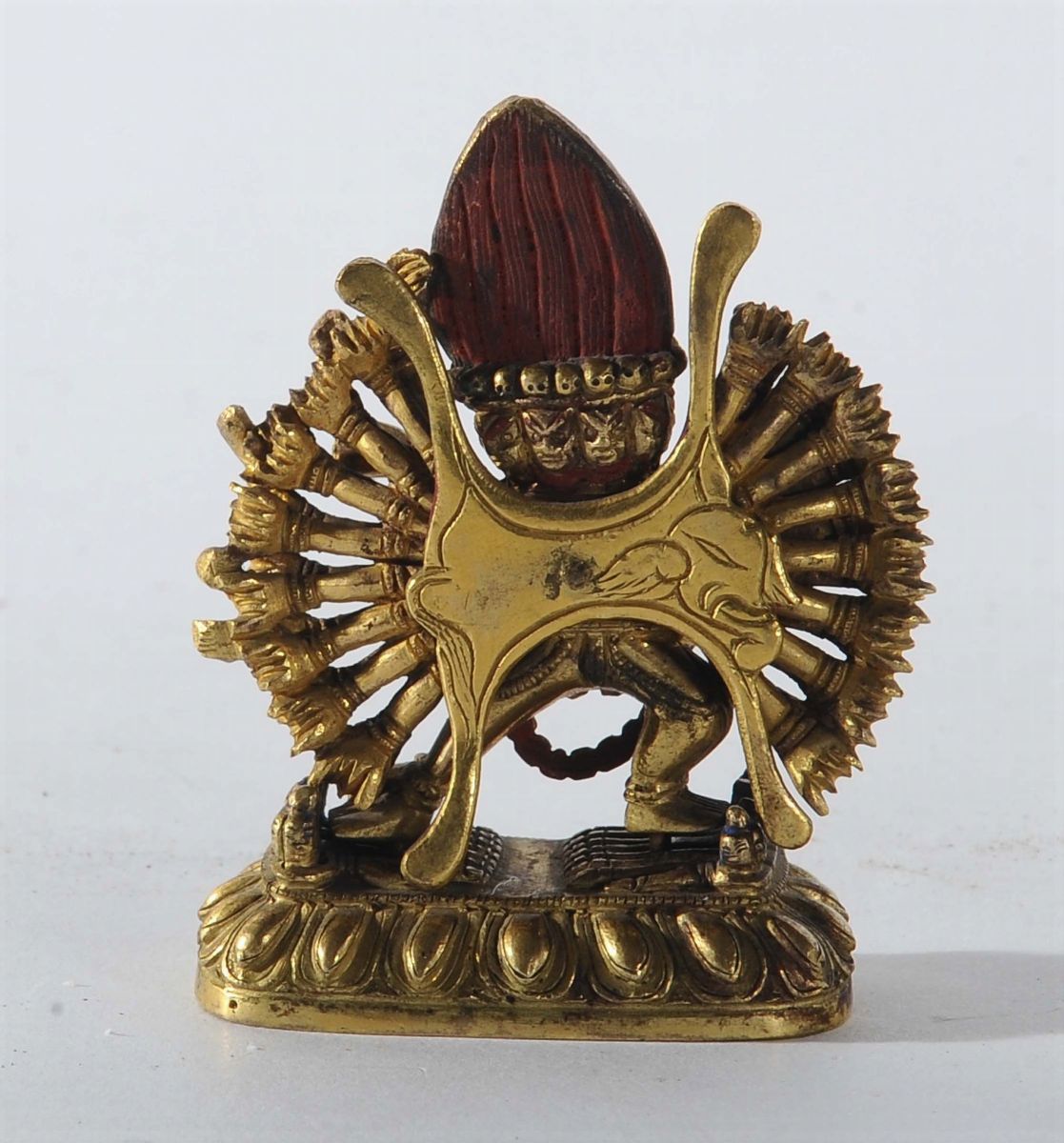 Yamanthaka in Miniatura in Bronzo Dorato, Cina-tibet XVIII Secolo