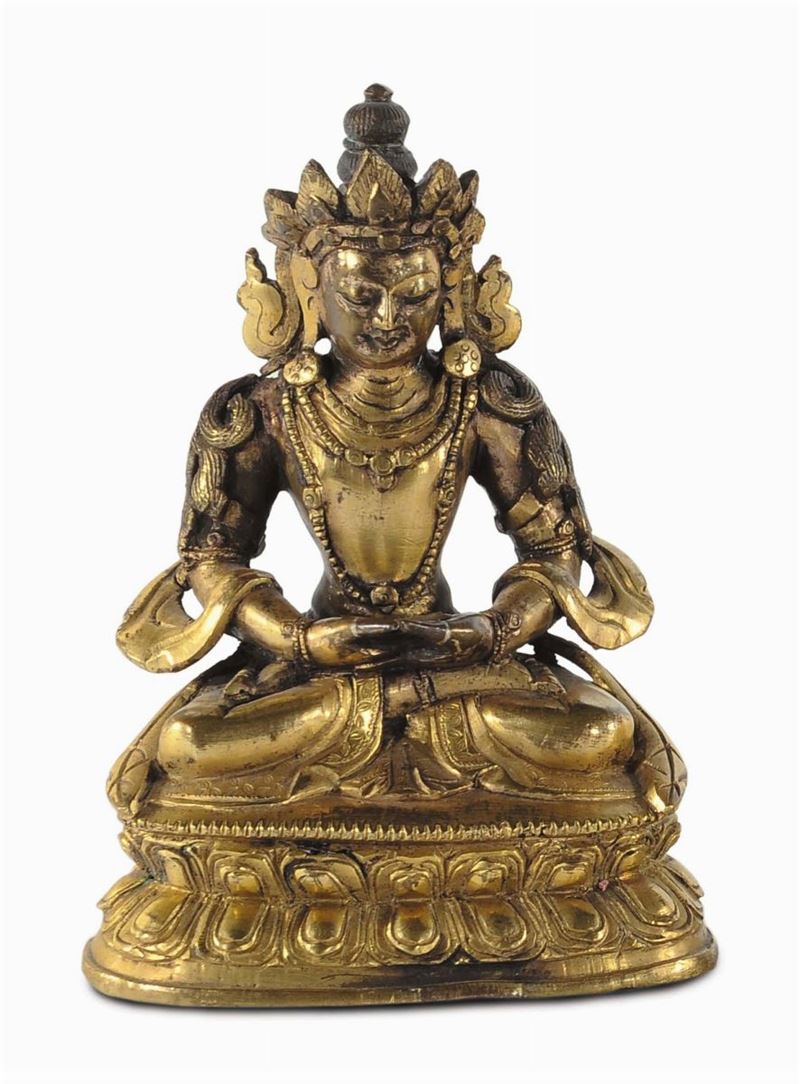 Small Buddha bronze, China, Qing Dynasty, 18th century  - Auction Oriental Art - Cambi Casa d'Aste