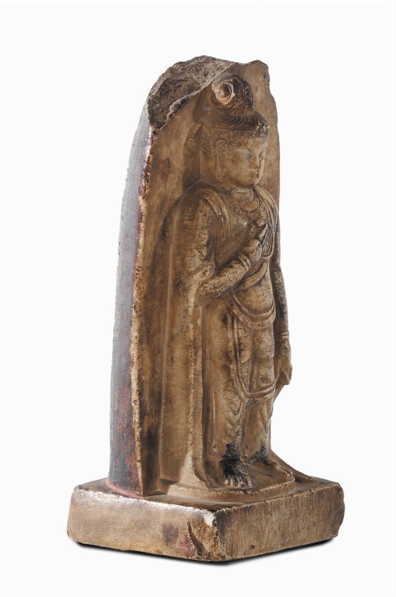 Stele in Marmo con Budda in Piedi, Cina Dinastia Tang, VIII Secolo a.C.