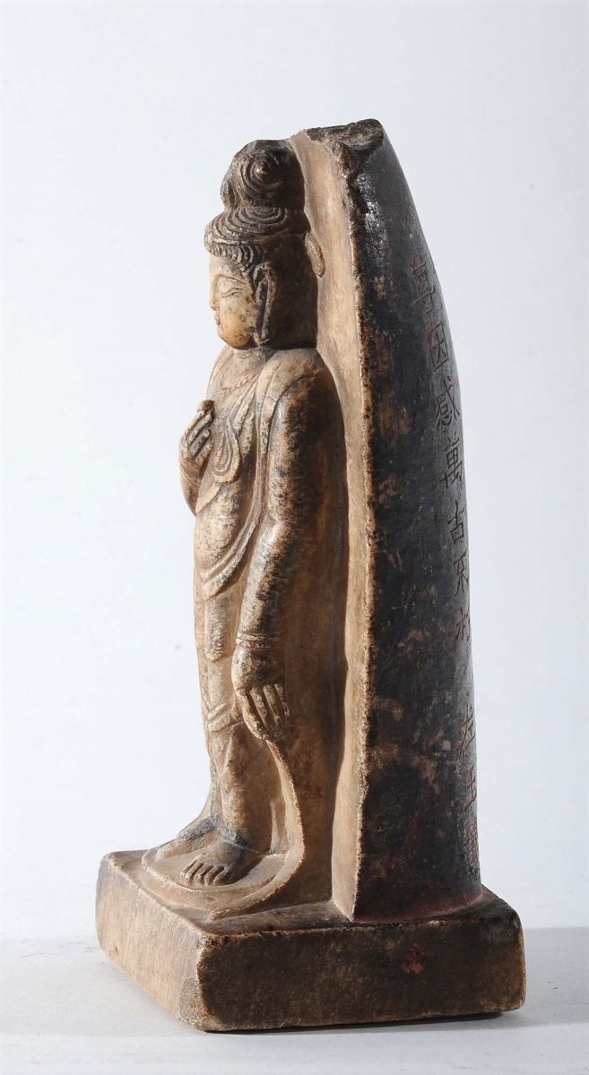 Stele in Marmo con Budda in Piedi, Cina Dinastia Tang, VIII Secolo a.C.