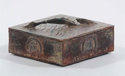 Scatola in Bronzo con Raffigurazioni di Orizia,galatea,aretusa e Anfitrite, Firmato Mo 1990