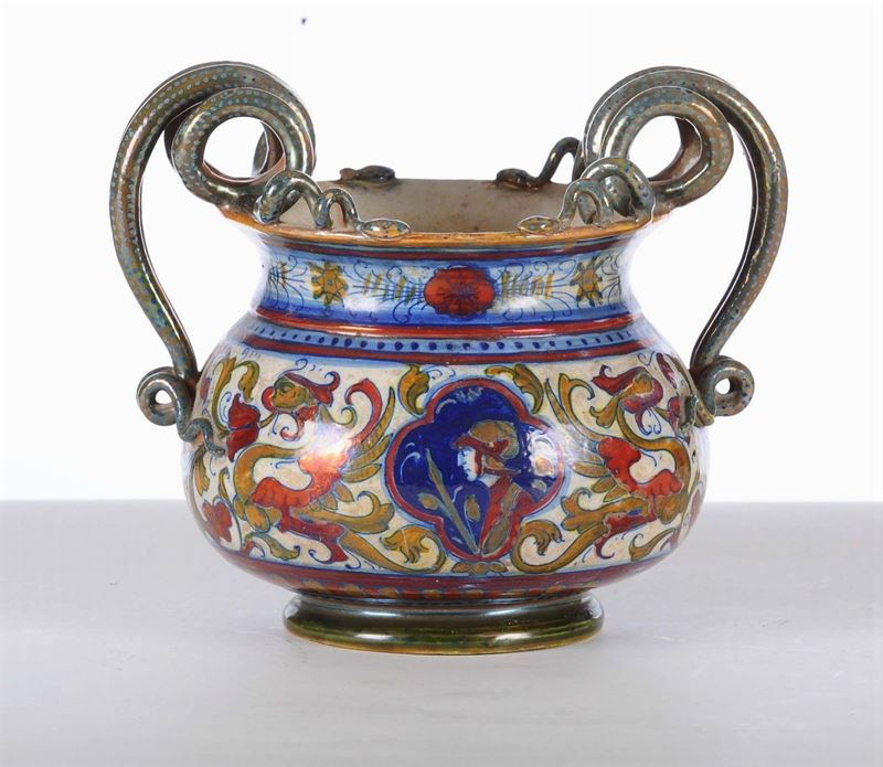 Vaso biansato in porcellana, Santarelli, Gualdo Tadino  - Auction Antique and Old Masters - Cambi Casa d'Aste