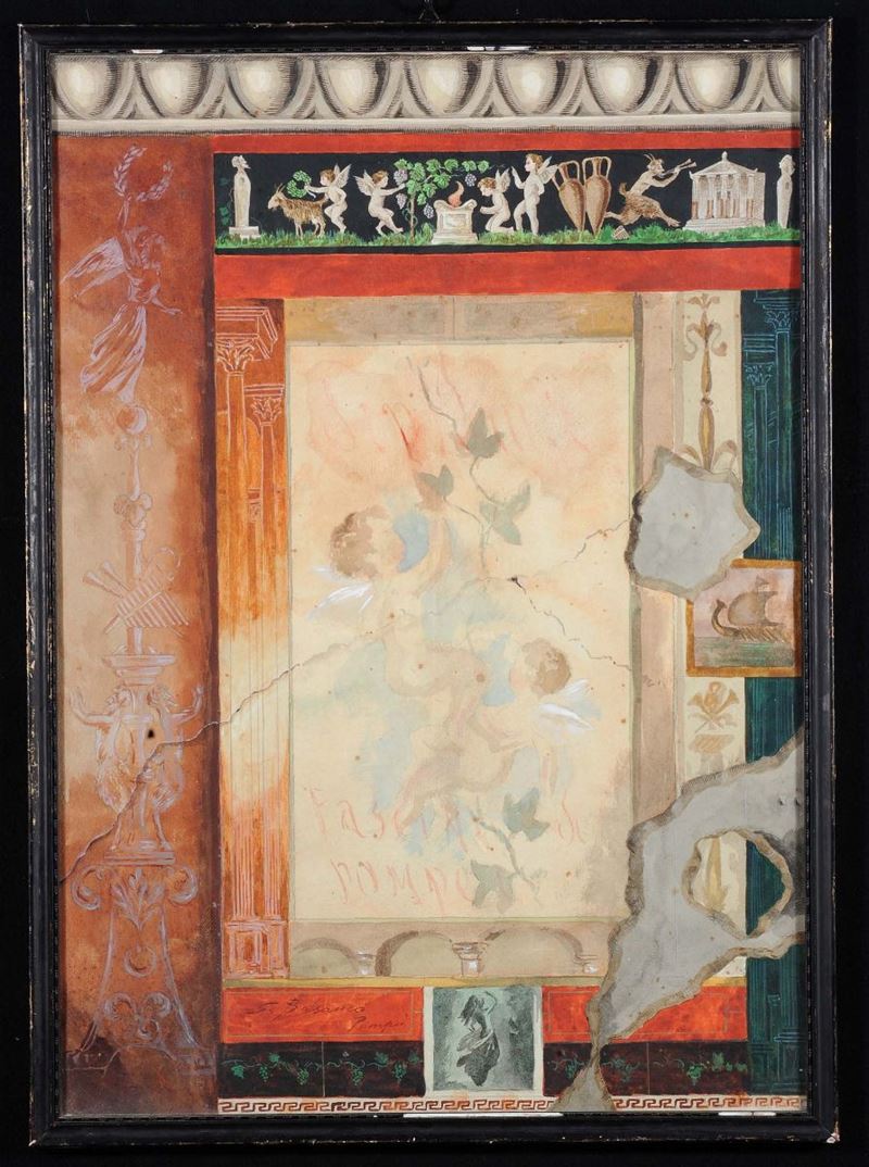 Dipinto pompeiano firmato Balsamo  - Auction OnLine Auction 05-2012 - Cambi Casa d'Aste
