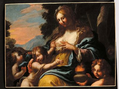 Scuola del XVIII Secolomadonna con Bambino e Putti