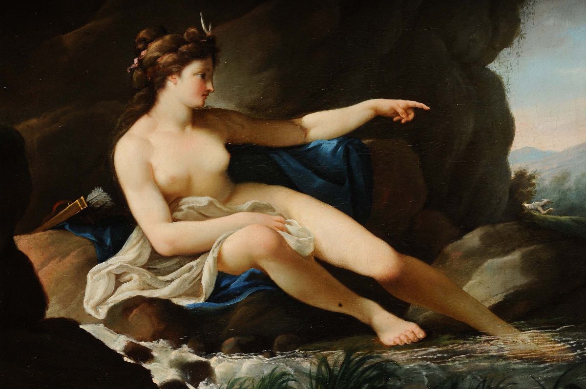 Scuola Romana del XVIII Secolodiana Entro Paesaggio