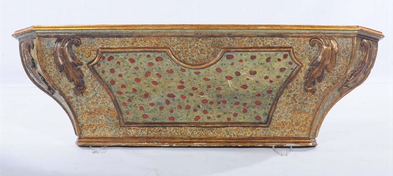 Gramde mensola in legno laccato e dorato, XIX secolo  - Asta Asta OnLine 09-2012 - Cambi Casa d'Aste