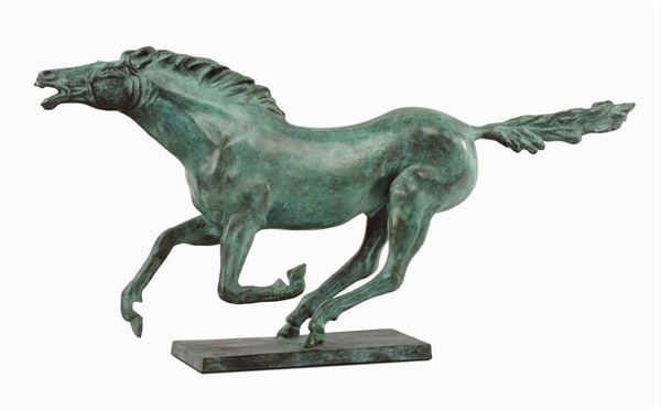 Cavallo in bronzo, anonimo del XX secolo, omaggio a Messina