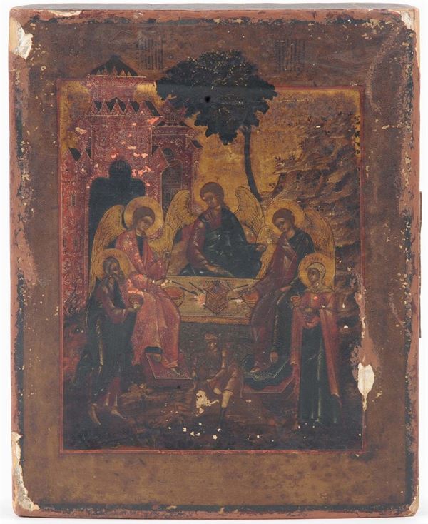 Icona russa raffigurante Scena religiosa