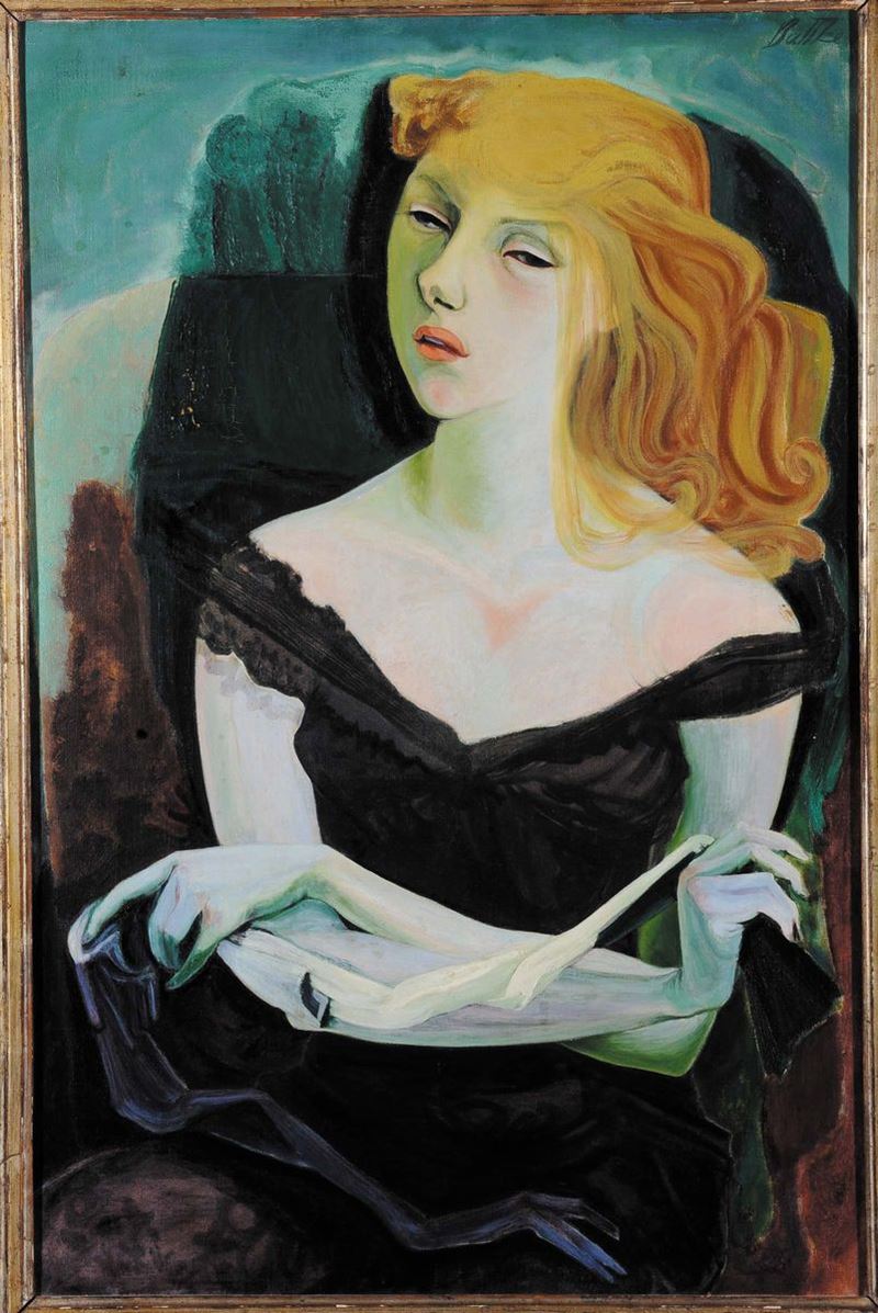 Heinz Battke (1900-1966) Ritratto femminile  - Asta Dipinti del XIX e XX secolo - Cambi Casa d'Aste