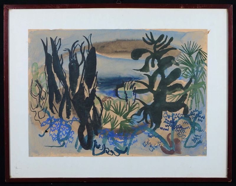 Henrich Steiner (1911-2009) Vegetazione costiera  - Asta Dipinti del XIX e XX secolo - Cambi Casa d'Aste