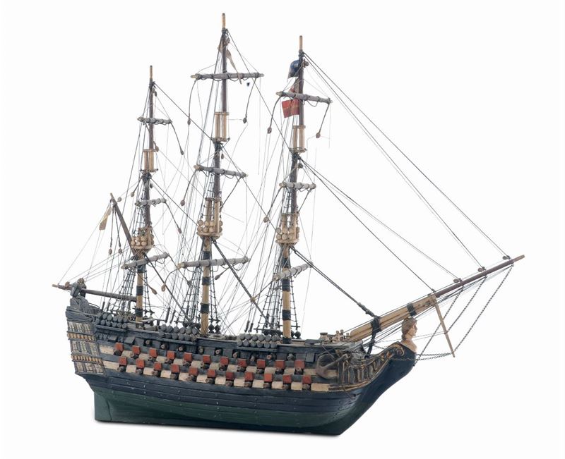 Modello di cannoniere a tre alberi  - Asta Antiquariato e Dipinti Antichi - Cambi Casa d'Aste