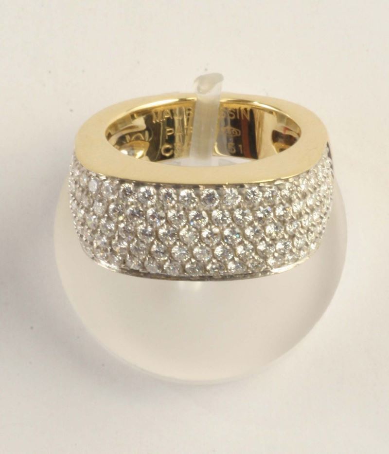 Anello a fascia firmato Mauboussin con diamanti  - Auction Silvers, Ancient and Comtemporary Jewels - Cambi Casa d'Aste