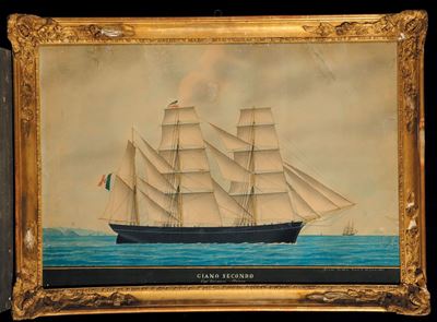 Domenico Gavarrone (1821-1874)ritratto del Brigantino a Palo Giano Secondo