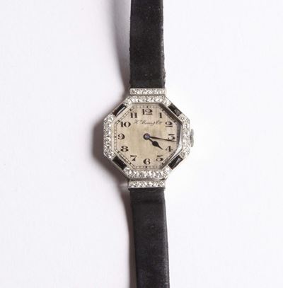 Orologio Art Deco in Platino e Diamanti