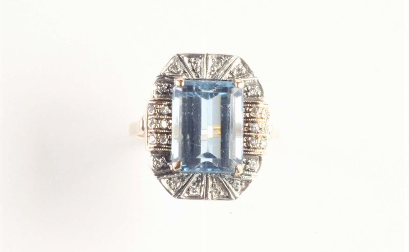 Anello con topazio azzurro  - Auction Silvers, Ancient and Comtemporary Jewels - Cambi Casa d'Aste